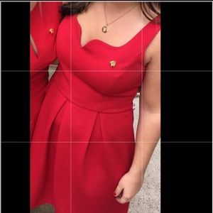 Red Fit n Flare Dress with Straps Womens size 6, can fit as small or medium